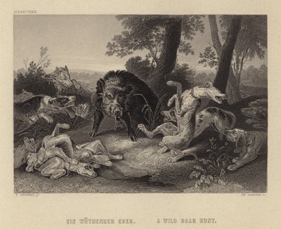 A Wild Boar Hunt by Frans Snyders or Snijders