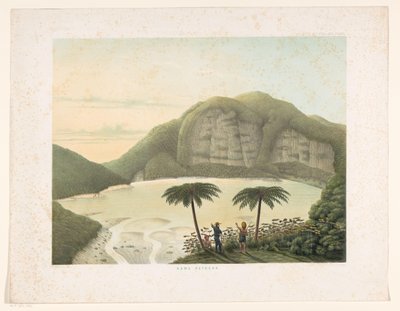 Crater Lake Kawah Putih in West Java (Kawa Patoeha) (title on object) (Atlas to the Work Java) (series title on object) (Atlas of Plates Containing Eleven Picturesque Views, Belonging to the Work Java, Its Shape, Its Plant Covering and Internal Structure) by Frans Wilhelm Junghuhn