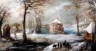 A Winter Landscape with Figures and Horses by Frans de Momper