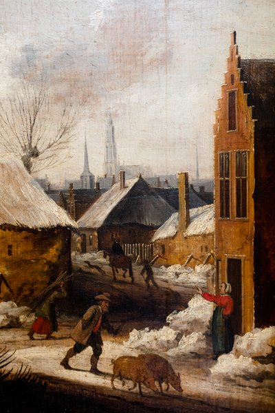 A Village Under the Snow (detail) by Frans de Momper