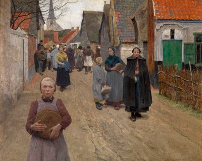 The Distribution of Bread in the Village by Frans Van Leemputten