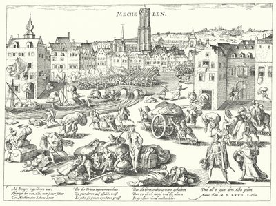 Sack of Mechelen by the Spanish by Franz (after) Hogenberg