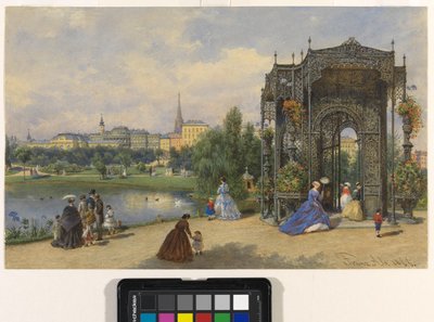 City Park with an Iron Pavilion and a View of the City by Franz Alt
