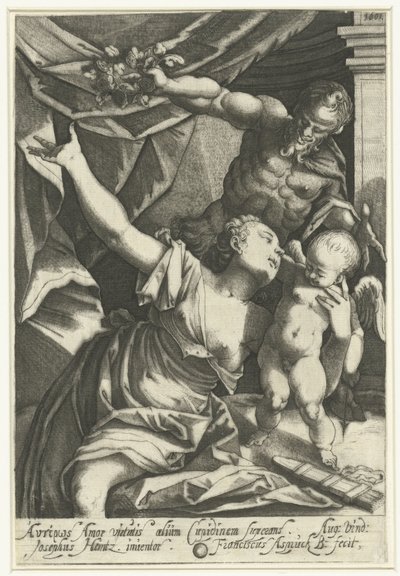 Venus and Amor with Pan by Franz Aspruck