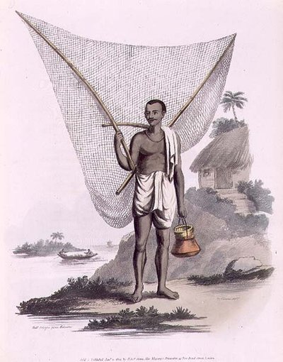An Indian Fisherman by Franz Balthazar (after) Solvyns