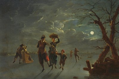 Ice Skating by Moonlight by Franz Ferg