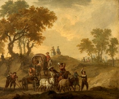 Landscape with Baggage Wagon by Franz Ferg