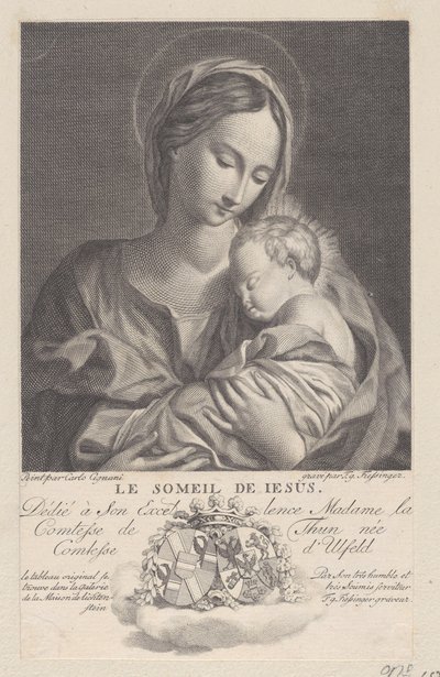 Virgin and Child, with the Christ child sleeping in her arms Le Someil de Jesus, 1743-1807 by Franz Gabriel Fiessinger