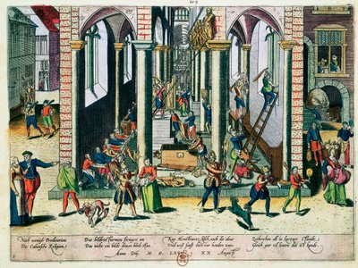 Destruction of relics and statues in churches, April 1566 by Franz Hogenberg