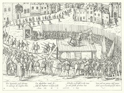 Execution of Counts Egmont and Horn in Brussels by Franz Hogenberg