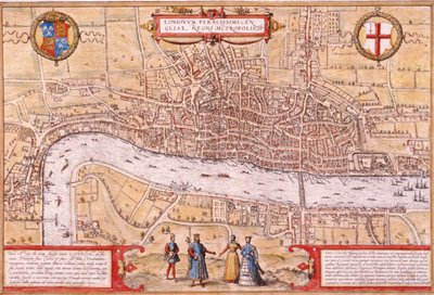 Map of the City of London, Southwark and part of Westminster by Franz Hogenberg