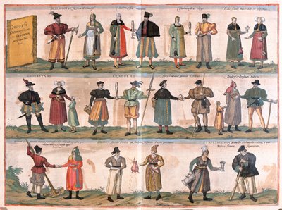 Various costumes from Dithmarschen and the surrounding area, Germany by Franz Hogenberg