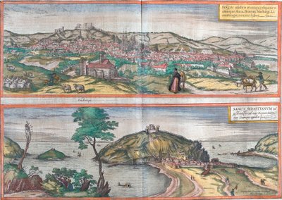 Views of Burgos and San Sebastian, Spain by Franz Hogenberg