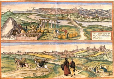 Views of Conil de la Frontera and Xeres, Spain by Franz Hogenberg