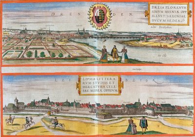 Views of Dresden and Leipzig, Germany by Franz Hogenberg