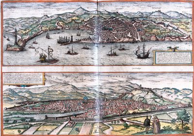 Views of Genes (Genua) and Florence (Florentia), Italy by Franz Hogenberg