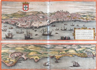 Views of Lisbon and Cascais, Portugal by Franz Hogenberg