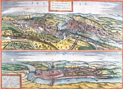 Views of Prague and Egra, Czech Republic by Franz Hogenberg