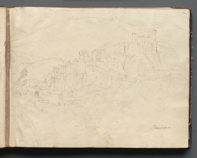 Album with Views of Rome and Surroundings, Landscape Studies, page 02a: "Olevano" by Franz Johann Heinrich Nadorp