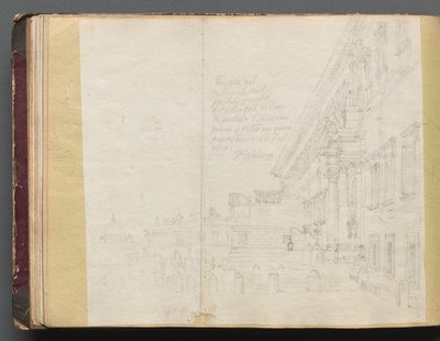 Album with Views of Rome and Surroundings, Landscape Studies, Page 15b: Roman Architectural View by Franz Johann Heinrich Nadorp