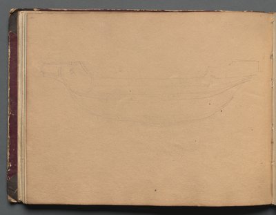 Album with Views of Rome and Surroundings, Landscape Studies, page 19b: Sketch of a boat by Franz Johann Heinrich Nadorp