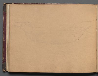Album with Views of Rome and Surroundings, Landscape Studies, page 19b: Sketch of a Boat by Franz Johann Heinrich Nadorp