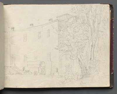 Album with Views of Rome and Surroundings, Landscape Studies, page 31a: Roman Architectural Study by Franz Johann Heinrich Nadorp