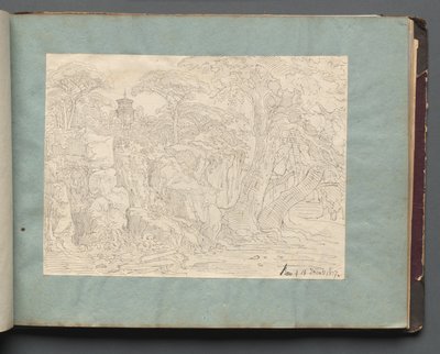 Album with Views of Rome and Surroundings, Landscape Studies, page 36a: Roman View by Franz Johann Heinrich Nadorp