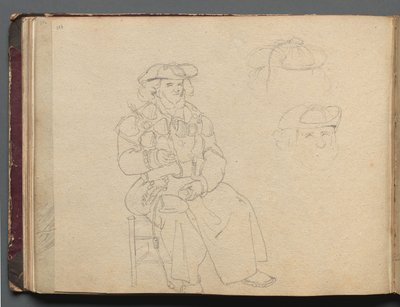 Album with Views of Rome and Surroundings, Landscape Studies, page 38b: Figure Study by Franz Johann Heinrich Nadorp