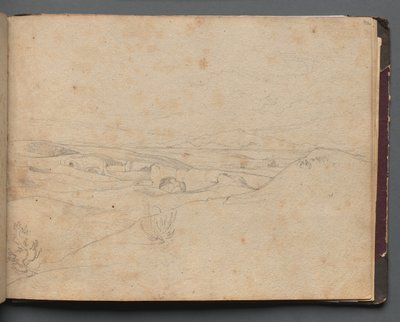 Album with Views of Rome and Surroundings, Landscape Studies, page 40a: Roman Landscape by Franz Johann Heinrich Nadorp