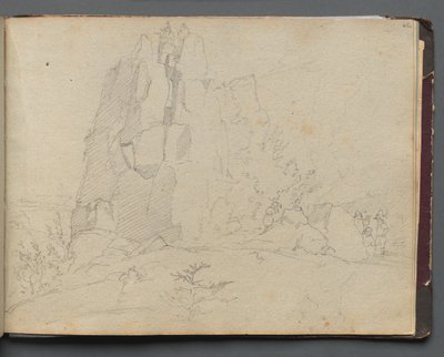 Album with Views of Rome and Surroundings, Landscape Studies, page 45a: Rocky Landscape by Franz Johann Heinrich Nadorp