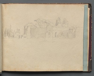 Album with Views of Rome and Surroundings, Landscape Studies, page 51a: Roman Landscape by Franz Johann Heinrich Nadorp