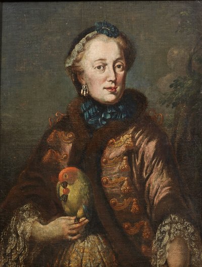 Portrait of Maria Anna Sophia of Saxony (1728-1797), Electress of Bavaria with a Bird by Franz Joseph Winder