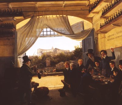 Crown Prince Ludwig in the Spanish Wine Tavern in Rome by Franz Ludwig Catel