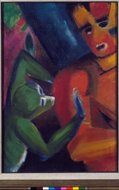 A Man and a Little Monkey by Franz Marc