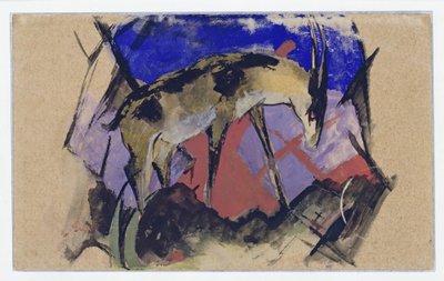 Antelope (also: Ibex) (Postcard to Else Lasker-Schüler) von Franz Marc