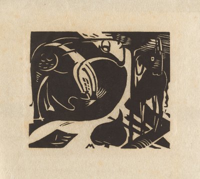 Two Mythical Animals by Franz Marc