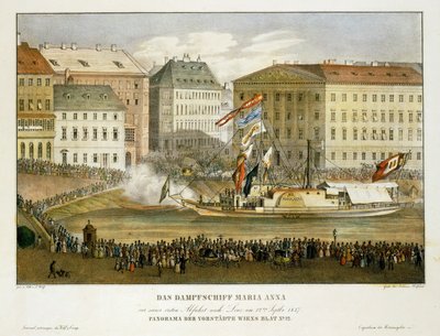 The Steamship Maria Anna, Departure to Linz by Franz Wolf