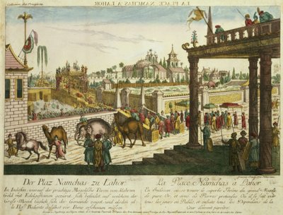 Namchas Place in Lahore, showing the golden throne of the Great Mogul, Pakistan by Franz Xaver Habermann