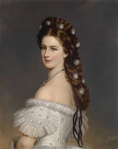 Empress Elisabeth with Diamond Stars in Her Hair. Around 1860 by Franz Xaver Winterhalter