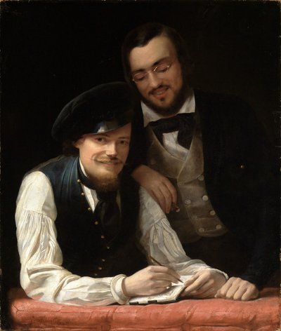 Self-Portrait of the Artist with Brother by Franz Xaver Winterhalter