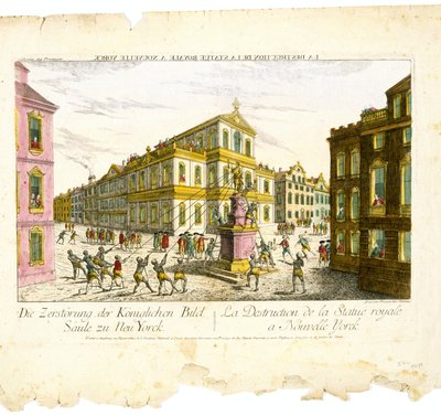 Optical View/Destruction of the Royal Statue in New York by Franz Xavier Habermann