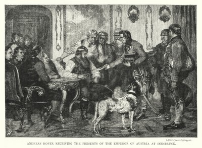 Andreas Hofer Receiving the Presents of the Emperor of Austria at Innsbruck by Franz von (after) Defregger