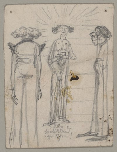 Caricature of Three Gaunt Old Persons by Franz von Lenbach