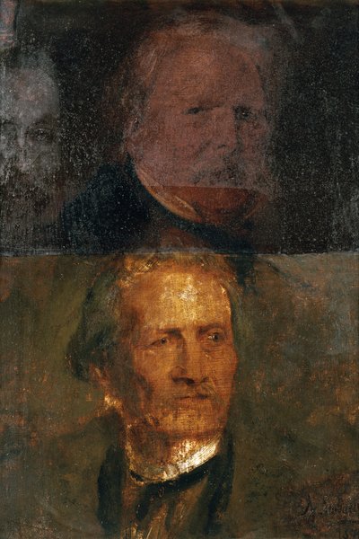Portrait Studies (Moritz von Schwind and Gottfried Semper) by Franz von Lenbach