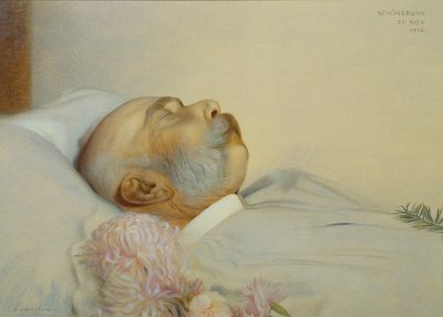 Emperor Franz Joseph I on His Deathbed by Franz von Matsch