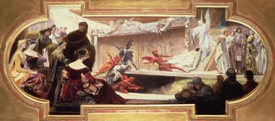 Sketch for a Ceiling Painting Depicting a Scene from a Series on the History of the Theatre by Franz von Matsch