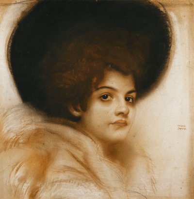 Portrait of a Lady with a Hat by Franz von Stuck