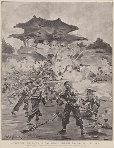 The war, the battle of Ping Yang, a struggle for the outlying forts by Frederic (after) Villiers