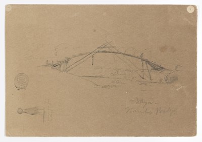 Bamboo Bridge at Buga, Colombia and Girl Carrying a Jar, Cartago, Colombia by Frederic Edwin Church